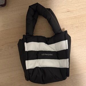 Sephora Black and White Quilted Cosmetic Bag